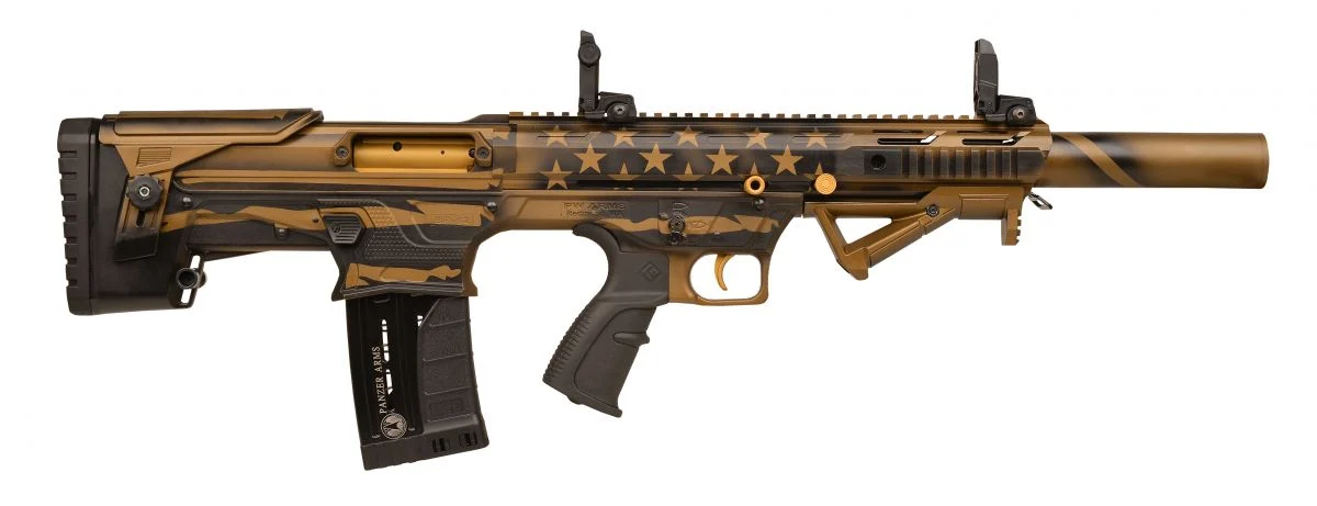Panzer Arms BP12 G2 12 GA 20" Black/Bronze US Flag Cerakote 5+1 - 5+1 Rounds | 20" Barrel | 3" Chamber