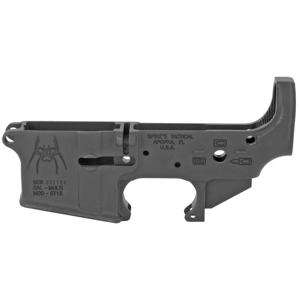Spike's Tactical Spider AR-15 with Billet Markings 223 Remington/5.56 NATO Lower Receiver - Synthetic | Blue/Black