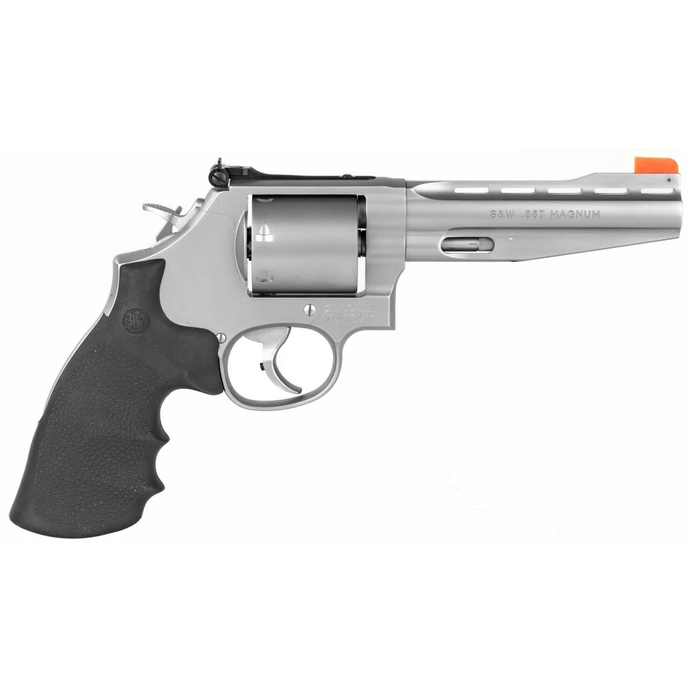 Smith & Wesson Performance Center Model 686 Plus 357 Magnum / 38 Special Revolver - 7 Rounds | 5" Barrel | Polymer Grips | Stainless/Silver | 3-Dot Sights