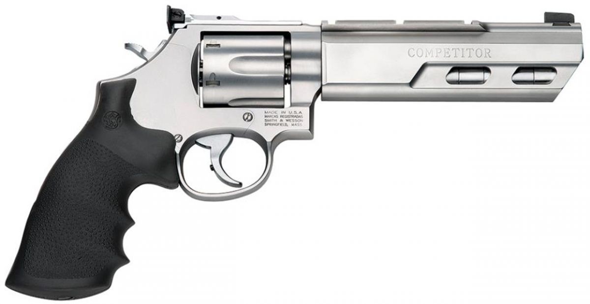 Smith & Wesson Performance Center Model 629 Competitor 44mag Revolver - 6 Rounds | 6" Barrel | Rubber Grips | Stainless/Silver | 3-Dot Sights
