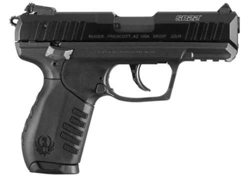 Ruger SR22 10+1 .22 LR Semi Auto Pistol - 10+1 Rounds | 3.5" Barrel | Polymer Grips | Blue/Black | 3-Dot Sights