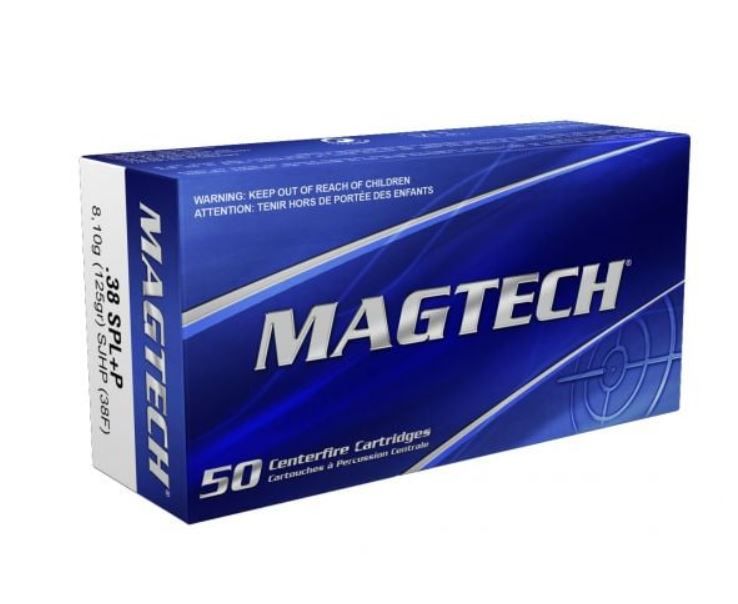 Magtech .38 Spc +P 125 Grain Semi-Jacketed Hollow Point - Brass Casing