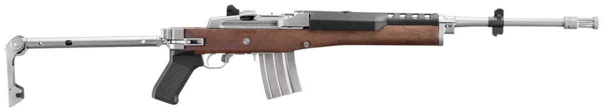 Ruger Mini-14 Tactical 5.56 NATO 18.5" Stainless, Side Folding Stock, 20+1 - 20+1 Rounds | 18.5" Barrel | Folding Stock | Stainless/Silver