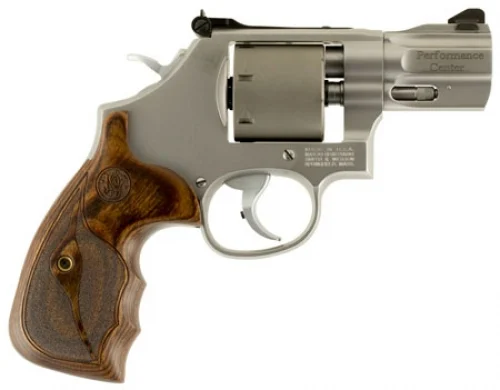 Smith & Wesson Performance Center Model 986 Titanium Finish 2.5" 9mm Revolver - 7 Rounds | 2.5" Barrel | Wood Grips