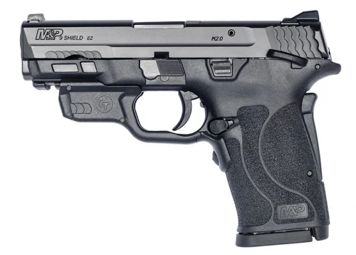 Smith & Wesson M&P 9 Shield EZ Chrimson Red Trace Laser Thumb Safety 9mm Pistol - 8 Rounds | 3.675" Barrel | Polymer Grips | Blue/Black | 3-Dot Sights