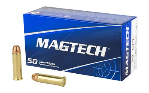 Magtech .38 Spc 158 Grain Full Metal Jacket Flat Point 50rd box - Brass Casing