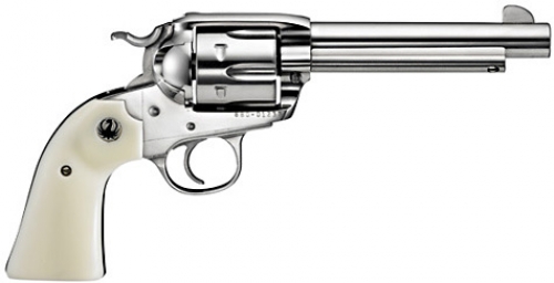 Ruger Vaquero Bisley 45 Long Colt Revolver - 6 Rounds | 5.5" Barrel | Ivory/Pearl Grips | Stainless/Silver