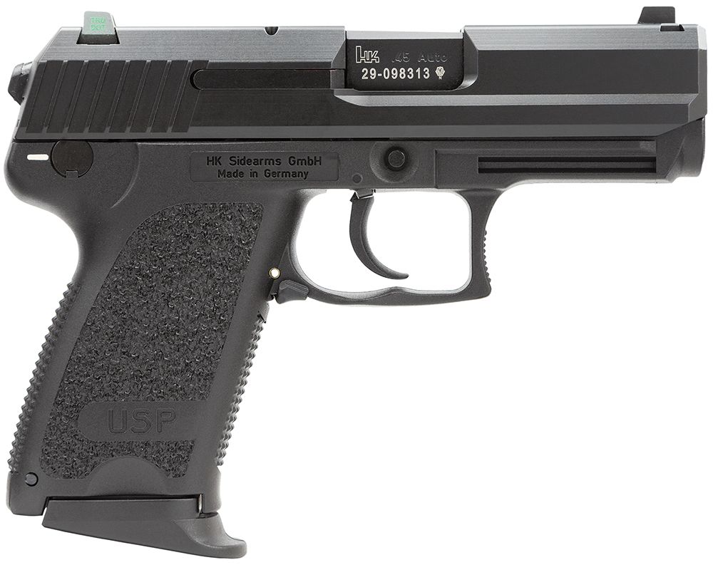 Heckler & Koch H&K USP V7 LEM45 ACP 4.41" 12+1 (3) Black Blued Steel Slide Black Polymer Grip NMS - 12+1 Rounds | 4.41" Barrel | Polymer Grips | Blue/Black | Night Sights