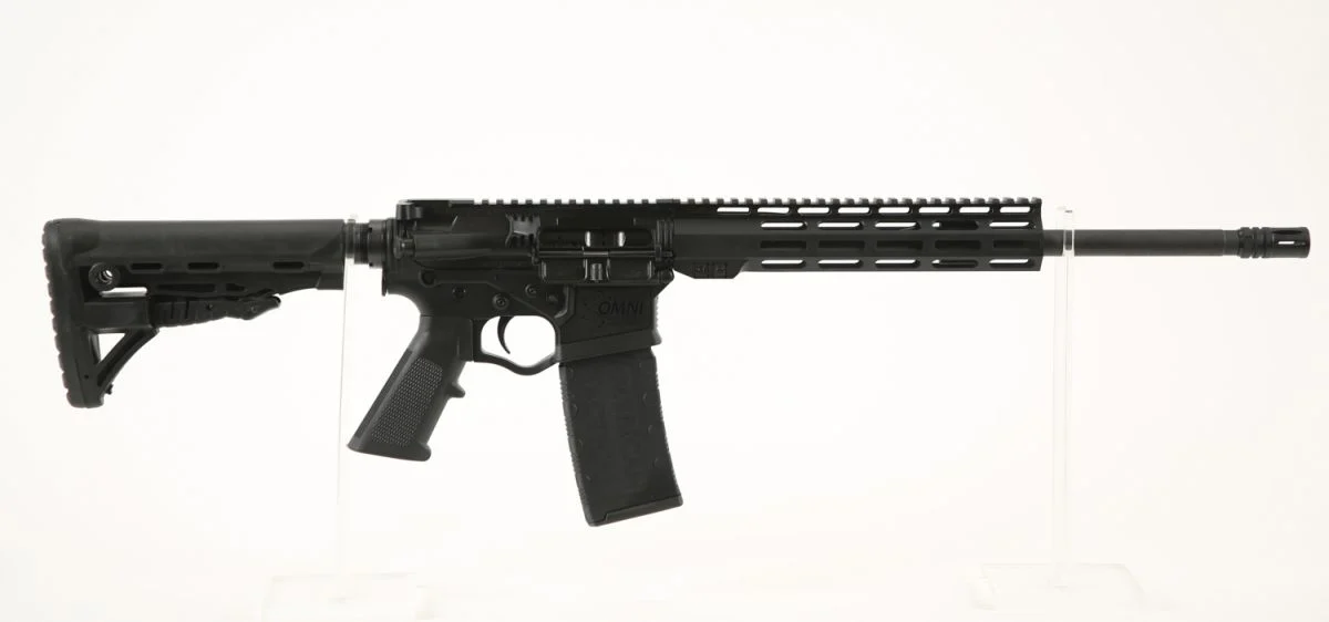 American Tactical Omni Hybrid Maxx 223 Remington/5.56 NATO AR15 Semi Auto Rifle - 30 Rounds | 16" Barrel | Black Stock | Synthetic | Blue/Black