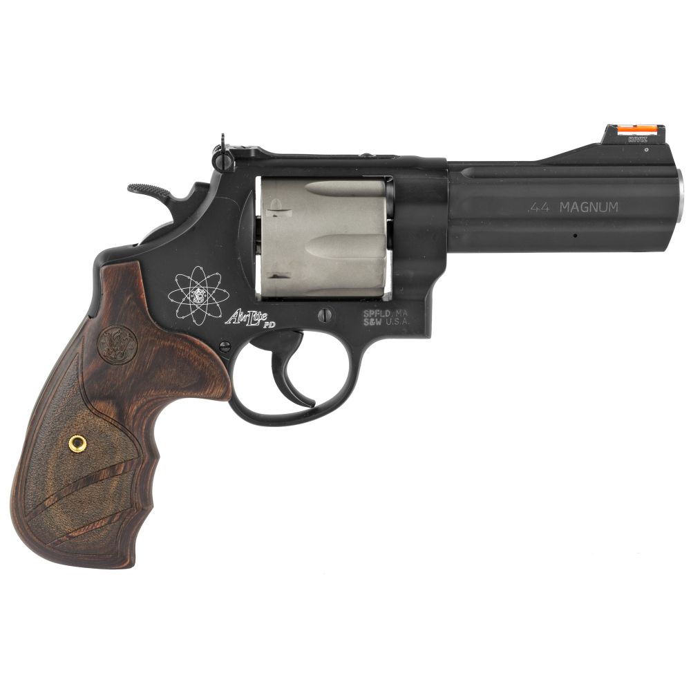 Smith & Wesson 329 Personal Defense 44 Magnum Revolver - 6 Rounds | 4" Barrel | Wood Grips | Blue/Black | Night Sights