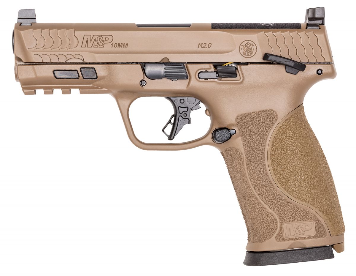 Smith & Wesson M&P 10mm M2.0 Optic Ready, Flat Dark Earth Finish - 15+1 Rounds | 4" Barrel | FDE/Tan