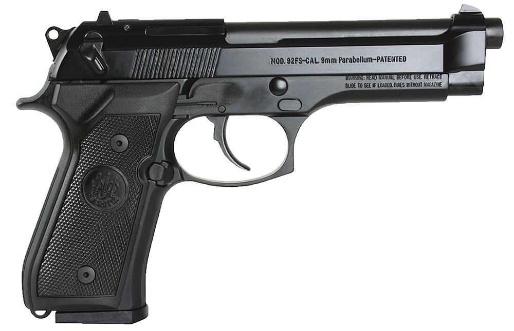 Beretta 92FS Blue/Black 4.9" 9mm Pistol - 15+1 Rounds | 4.9" Barrel | Polymer Grips | Blue/Black | 3-Dot Sights