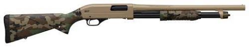 Winchester SXP "Woodland" Defender, Flat Dark Earth, 12 Gauge - 5+1 Rounds | 18" Barrel | 3" Chamber | Camo/Fixed Stock