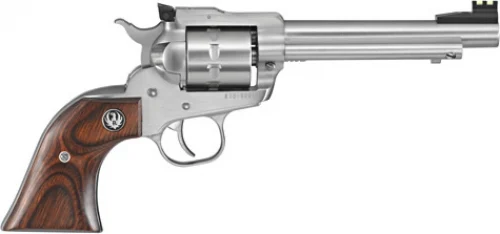 Ruger New Model Single-Ten 5.5" 22 Long Rifle Revolver - 10 Rounds | 5.5" Barrel | Wood Grips | Stainless/Silver | Night Sights