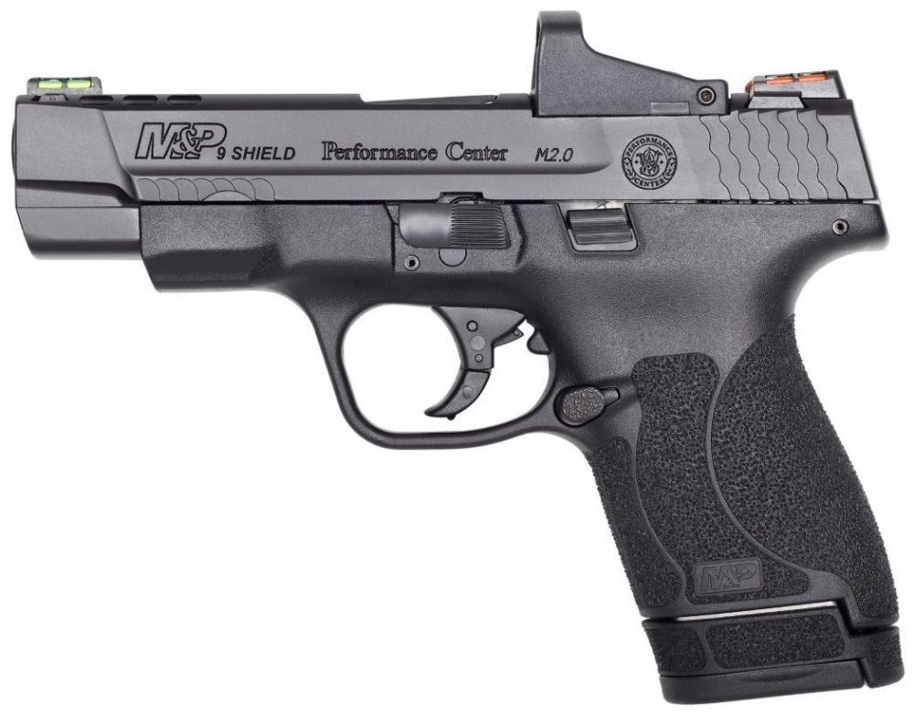 Smith & Wesson Performance Center M&P 9 Shield M2.0 Ported Barrel &Slide 9mm Pistol - 8+1 Rounds | 4" Barrel | Polymer Grips | Blue/Black | Night Sights