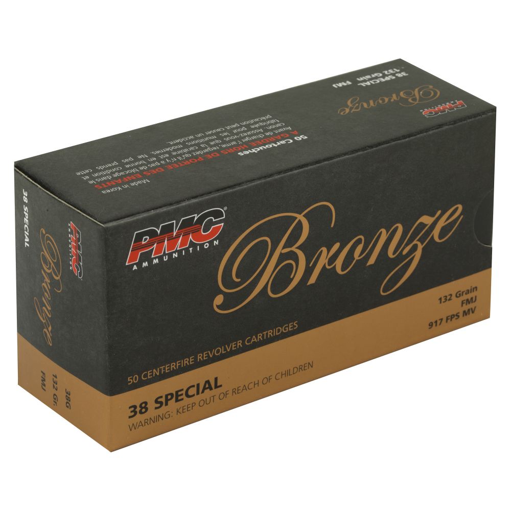 PMC Bronze38Spl132 Grain Full Metal Jacket 50rd box - Brass Casing