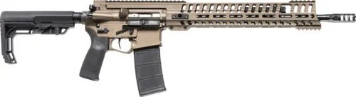 Patriot Ordnance Factory P415 Edge 223 Remington/5.56 NATO AR15 Semi Auto Rifle - 30+1 Rounds | 16" Barrel | Magpul CTR Black Stock | Synthetic | FDE/Tan
