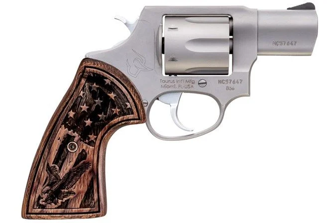 Taurus 856 38 Special Revolver - 6 Rounds | 2" Barrel | Wood Grips | Stainless/Silver