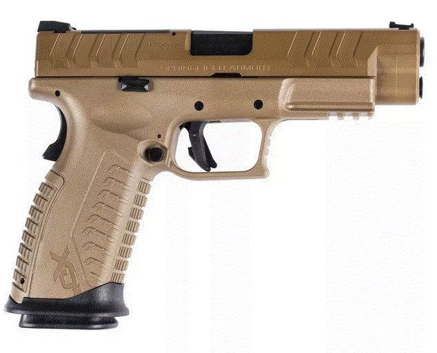 Springfield Armory XD-M Elite OSP 10MM 4.5" Flat Dark Earth Optic Ready - 16+1 Rounds | 4.5" Barrel | FDE/Tan | Fiber Optic Sights
