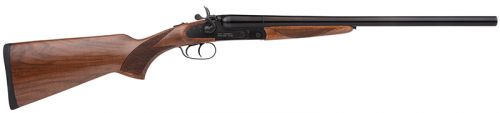 Rock Island Armory Side By Side 12 GA 24" 2rd 3" Black Anodized Aluminum Rec/Barrel Walnut Fixed Stock Right Hand (Fu - 2 Rounds | 24" Barrel | 3" Chamber | Blue/Black