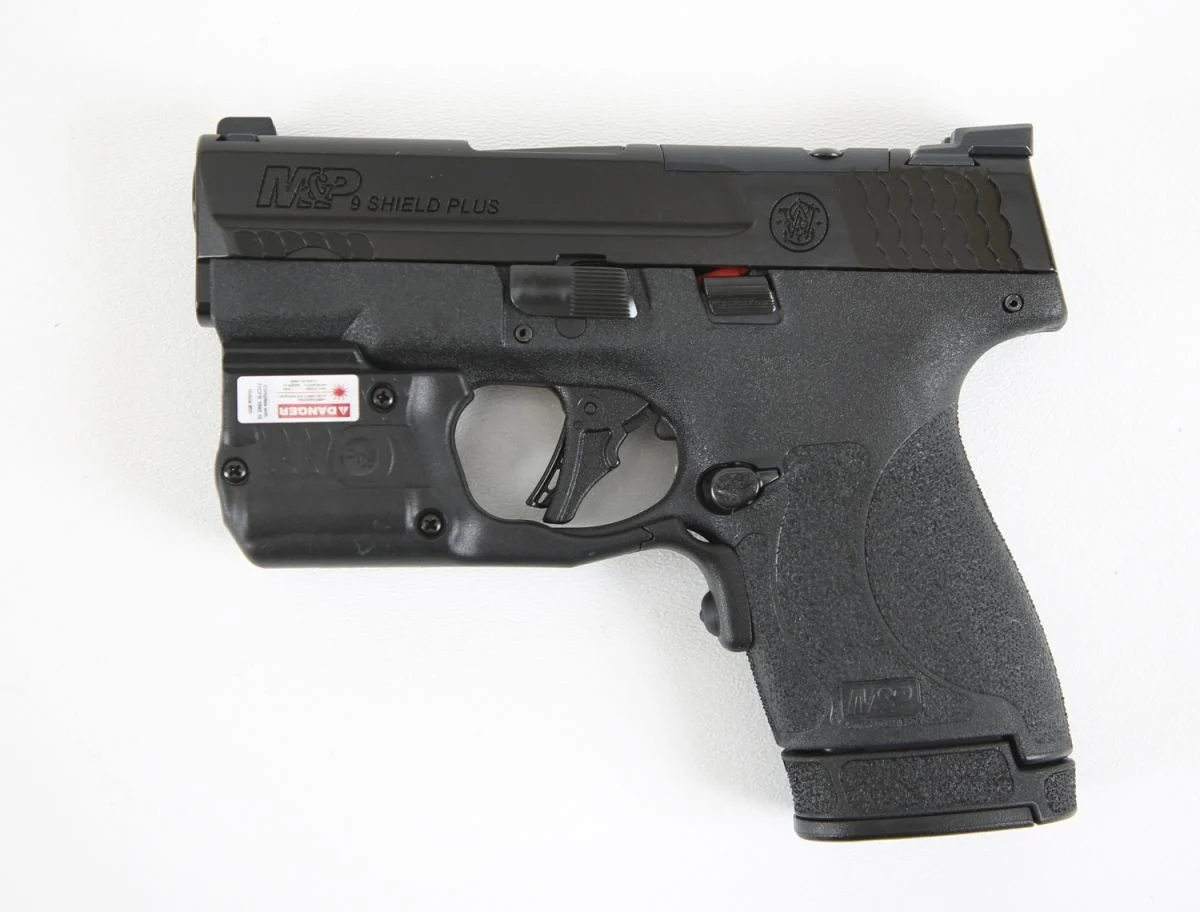 Smith & Wesson M&P Shield Plus w/Green CT Laserguard Pro 9mm Semi Auto Pistol - 13+1 Rounds | 3.1" Barrel | Blue/Black