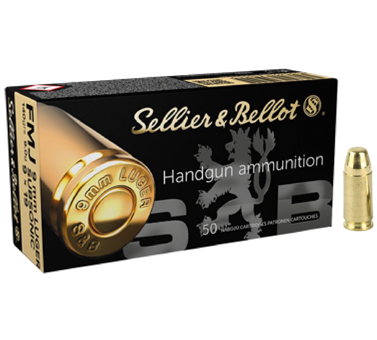 SELLIER & BELLOT 9mm Full Metal Jacket 140 GR 1000 f - Brass Casing