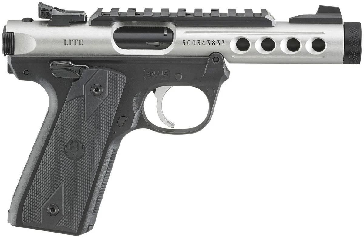 Ruger Mark IV 22/45 Lite 22 LR 4.4" Clear Anodized, Black Frame 10+1 - 10 Rounds