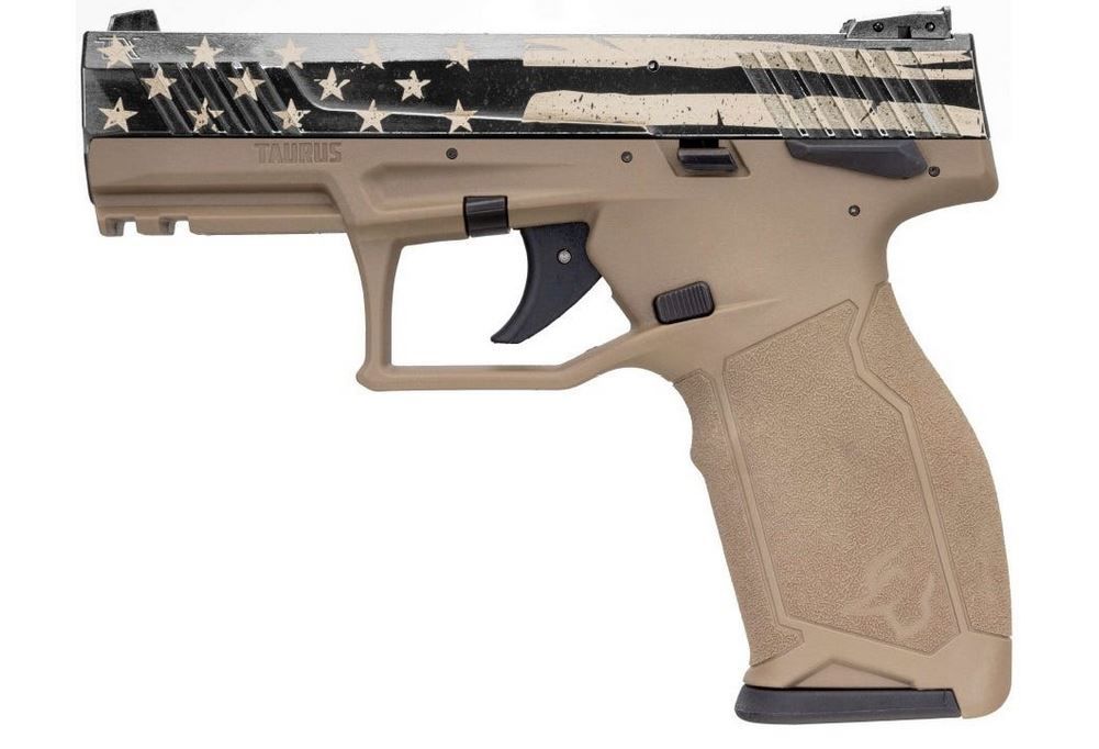 Taurus TX22 .22 Long Rifle Threaded Bar "US Flag Distressed" - 10+1 Rounds | 4.1" Barrel | FDE/Tan