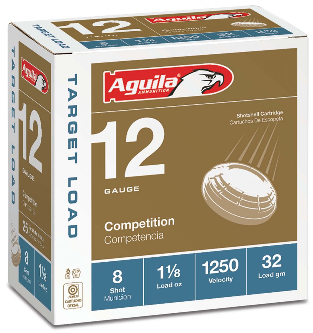 Aguila Target Load12 Gauge Ammo 2.75" 1-1/8 oz #8 Shot 1250fps25 round box